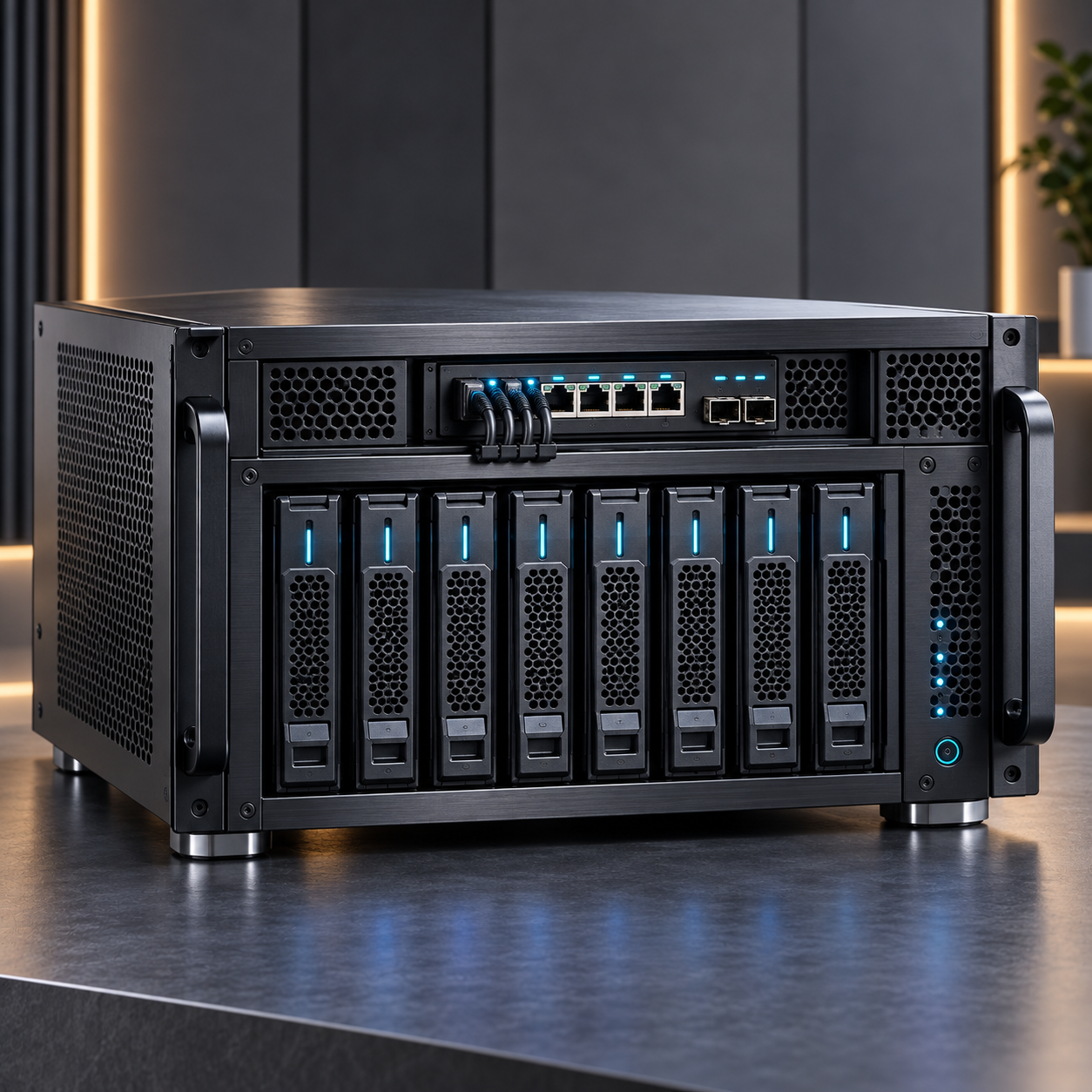High-end eight-bay NAS and network storage appliance