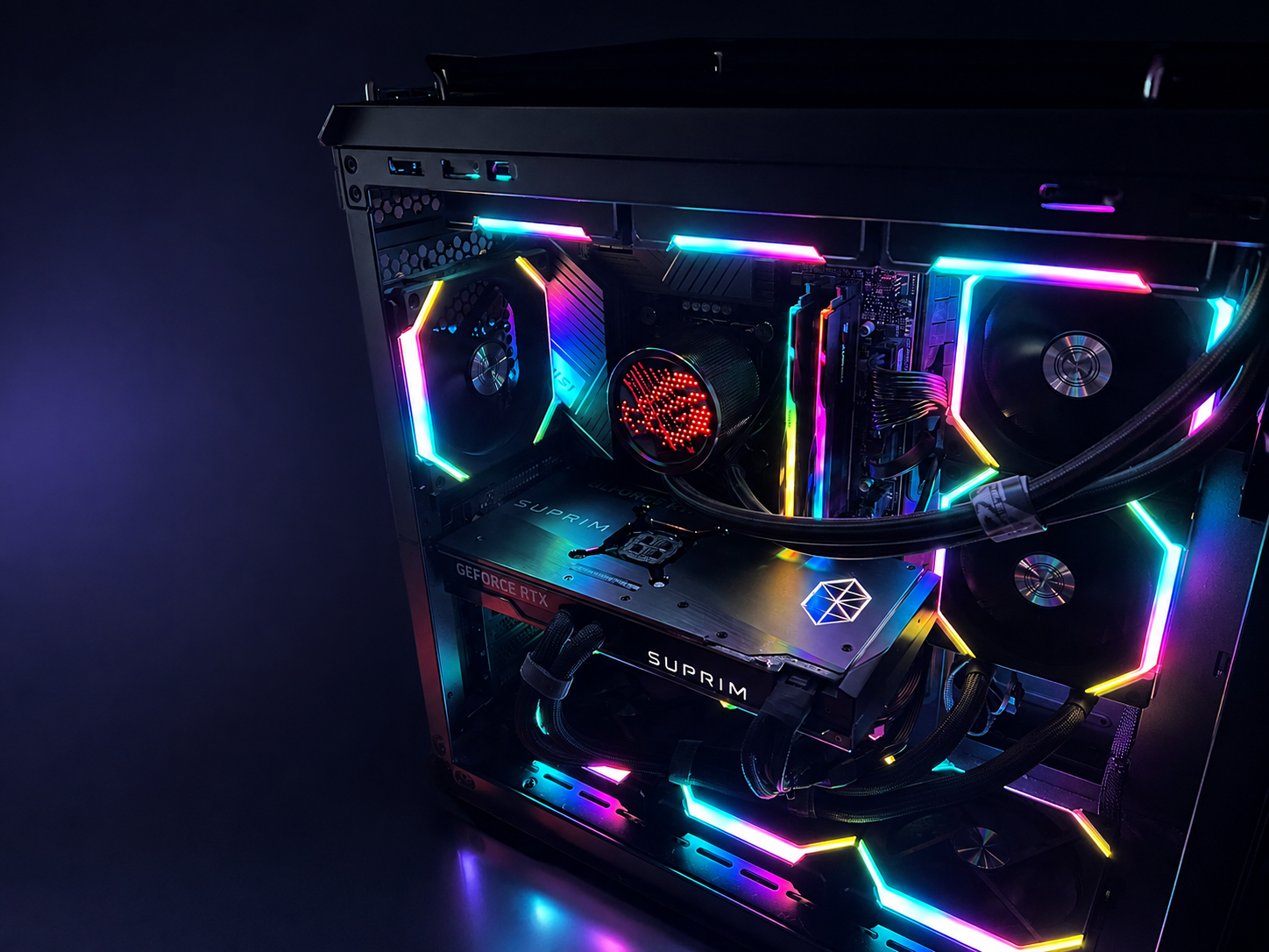 Liquid cooled PC with RGB fans